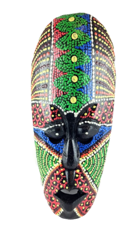 DREWNIANA MASKA KOLOROWA 25 CM