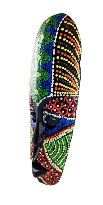 DREWNIANA MASKA KOLOROWA 25 CM