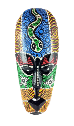 DREWNIANA MASKA KOLOROWA 25 CM