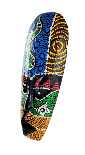 DREWNIANA MASKA KOLOROWA 25 CM