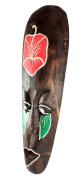 DREWNIANA MASKA Z KWIATEM 50 CM