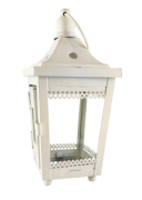 LAMPION METALOWY BIAŁY 17CM