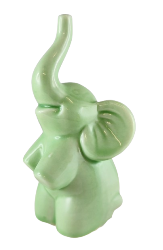 SŁONIK SŁOŃ CERAMICZNY ZIELONY 10CM