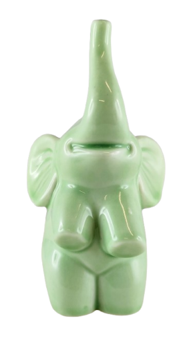 SŁONIK SŁOŃ CERAMICZNY ZIELONY 10CM