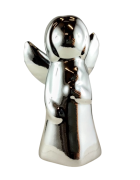 FIGURKA ANIOŁ ANIOŁEK SREBRNY CERAMICZNY 11CM