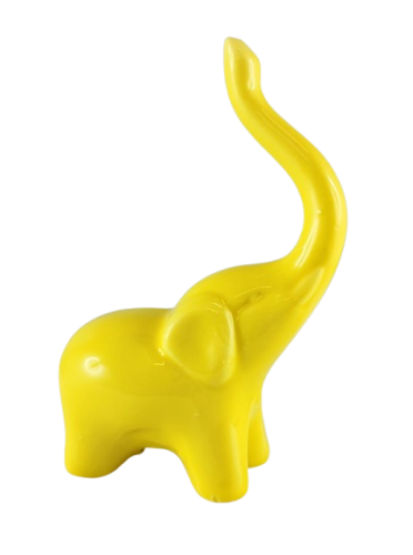 SŁONIK SŁOŃ CERAMICZNY ŻÓŁTY 9,5CM