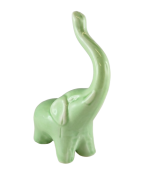 SŁONIK SŁOŃ CERAMICZNY ZIELONY 9,5CM