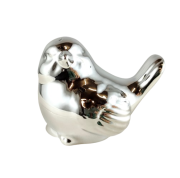 PTAK PTASZEK CERAMICZNY SREBRNY 7,5CM