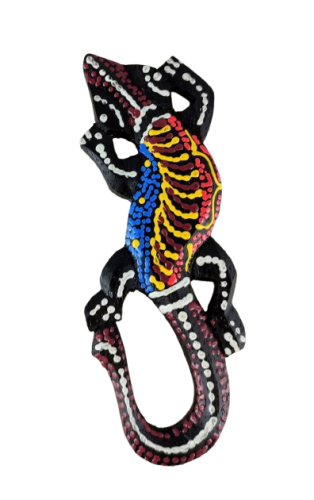 DREWNIANY GEKON KOLOROWY 15 CM