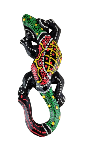 DREWNIANY GEKON KOLOROWY 15 CM