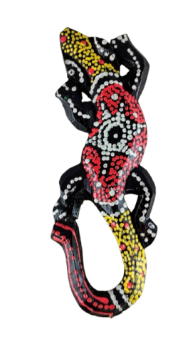 DREWNIANY GEKON KOLOROWY 15 CM