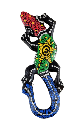 DREWNIANY GEKON KOLOROWY 15 CM