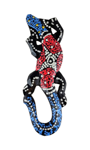 DREWNIANY GEKON KOLOROWY 15 CM