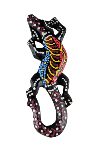 DREWNIANY GEKON KOLOROWY 15 CM