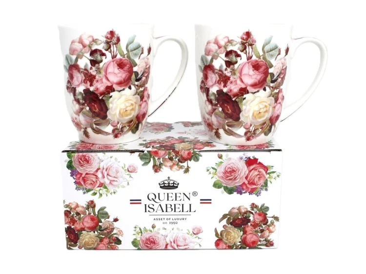KOMPLET DWA KUBKI W RÓŻE 400ML