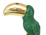 FIGURKA TUKAN ZIELONO ZŁOTA 31,5CM