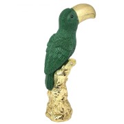FIGURKA TUKAN ZIELONO ZŁOTA 31,5CM