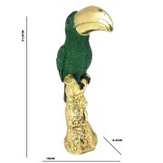 FIGURKA TUKAN ZIELONO ZŁOTA 31,5CM