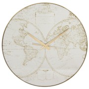 ZEGAR ŚCIENNY MAPA ŚWIATA SZKŁO 45CM NA BATERIE