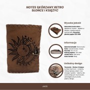 Notes Skórzany Retro 200 stron Słońce i Księżyc 200 stron
