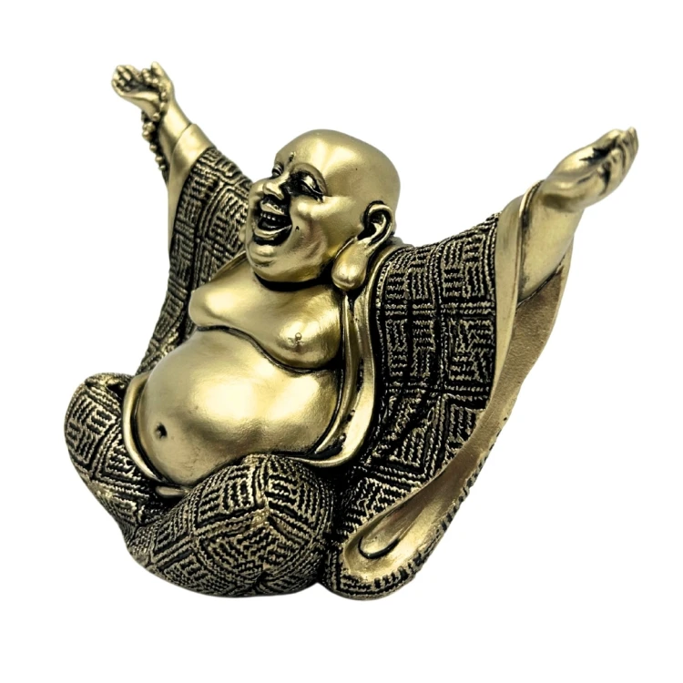 Figurka Buddy – Radosny Budda – Złota Dekoracja