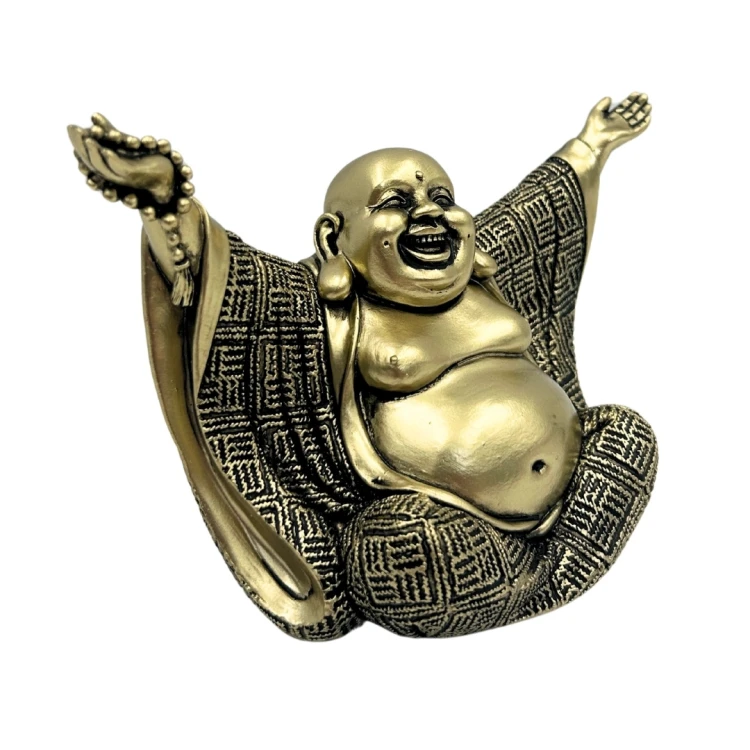 Figurka Buddy – Radosny Budda – Złota Dekoracja