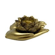 Złoty Świecznik Glamour na Tealight – Dłoń