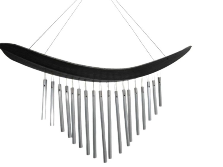 GONG Z METALEM, ŁÓDKA DZWONEK WIETRZNY 55CM