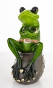 FIGURKA ŻABA NA KAMIENIU 10,5x5x6