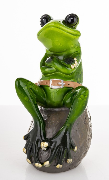 FIGURKA ŻABA NA KAMIENIU 10,5x5x6