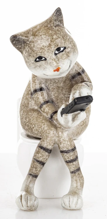 FIGURKA KOT NA WC Z TELEFONEM 13x12x5,5