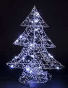 FIGURKA CHOINKA LED SREBRNA 36x29x8CM