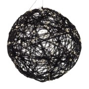ŚWIĄTECZNA OZDOBNA CZARNA KULA LED 25CM