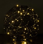 ŚWIĄTECZNA OZDOBNA CZARNA KULA LED 25CM