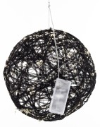 ŚWIĄTECZNA OZDOBNA CZARNA KULA LED 25CM