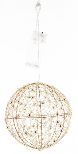 ŚWIĄTECZNA OZDOBNA ZŁOTA KULA LED 15CM