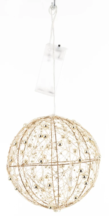 ŚWIĄTECZNA OZDOBNA ZŁOTA KULA LED 15CM