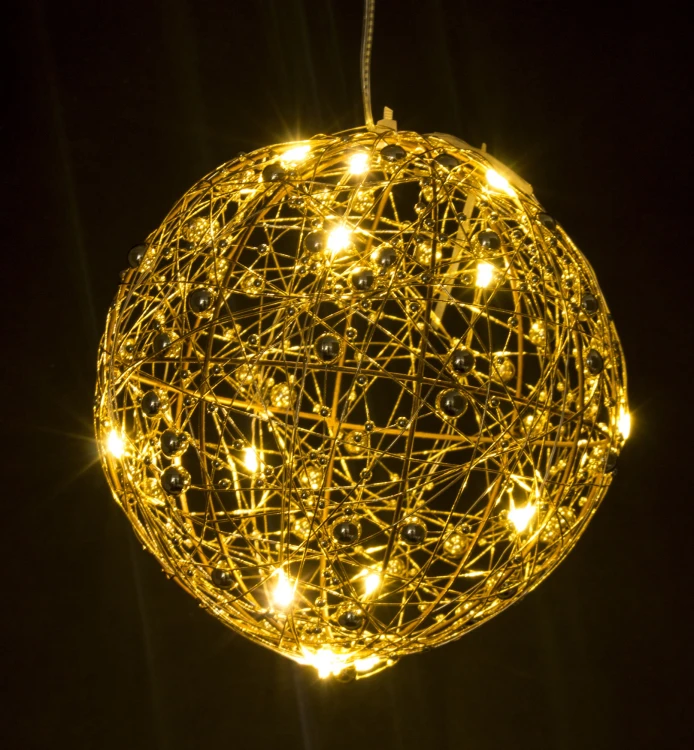 ŚWIĄTECZNA OZDOBNA ZŁOTA KULA LED 15CM