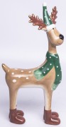 Figurka Świąteczna Renifer w Czapce i Szaliku – 22 cm