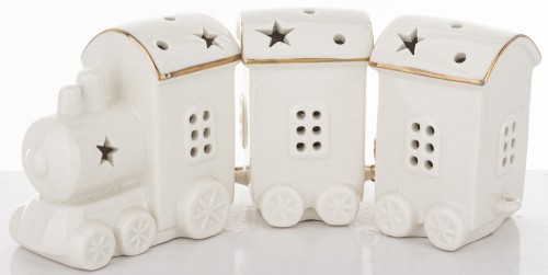 FIGURKA DEKORACYJNA POCIĄG LEDOWY 24CM