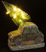 FIGURKA SAMOCHÓD LED PIERNIK Z CHOINKĄ 13x10x5CM