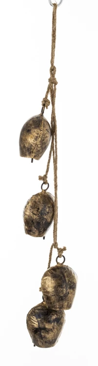 ZAWIESZKA OZDOBA ŚWIĄTECZNA DZWONKI METALOWE 46CM