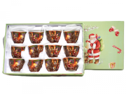 ZESTAW 12 ŚWIĄTECZNYCH FILIŻANEK 80ML