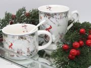 KUBEK ŚWIĄTECZNY W PUDEŁKU ZIMOWY PEJZAŻ 330ML