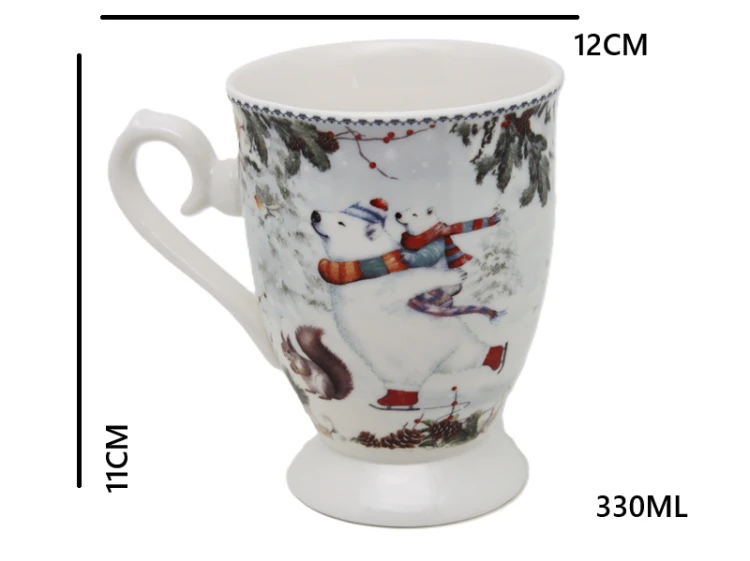 KUBEK ŚWIĄTECZNY W PUDEŁKU ZIMOWY PEJZAŻ 330ML