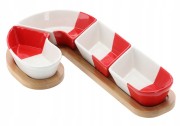 KPL. DO SERWOWANIA 4 MISECZKI LASKA CUKROWA 32x18x5CM