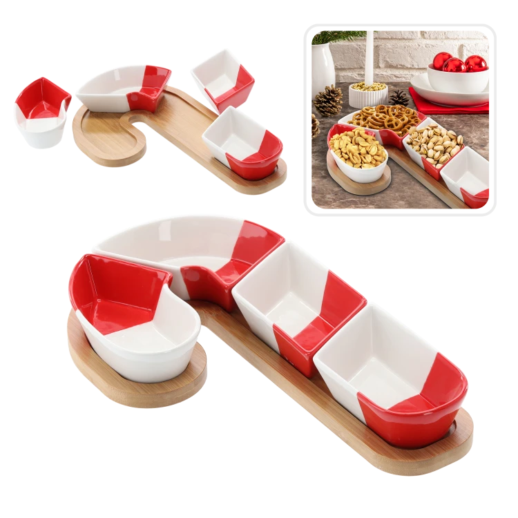 KPL. DO SERWOWANIA 4 MISECZKI LASKA CUKROWA 32x18x5CM