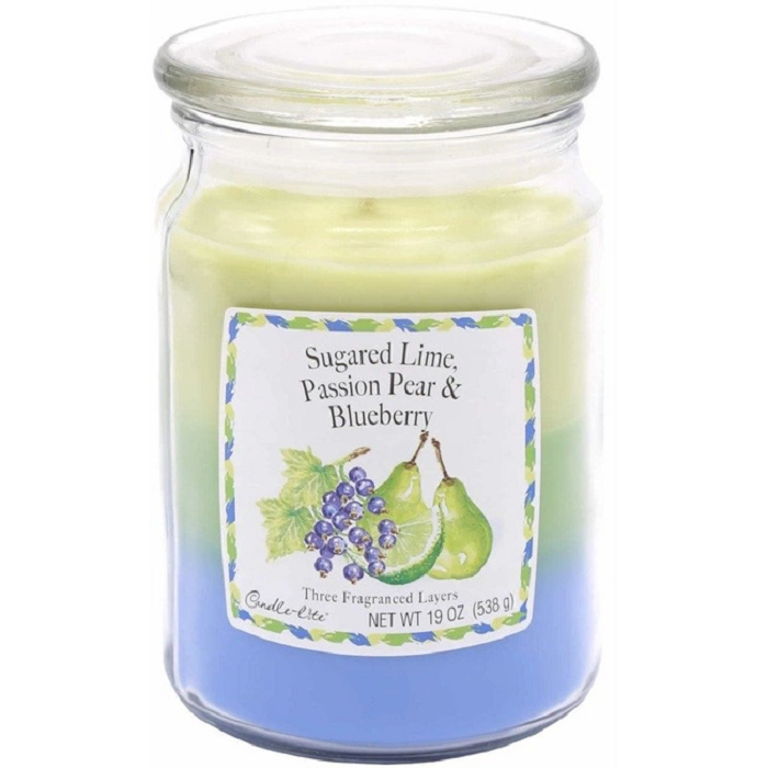 Candle-Lite Scented Candle 3 Layer Lime &amp; Pear &amp; Blueberry