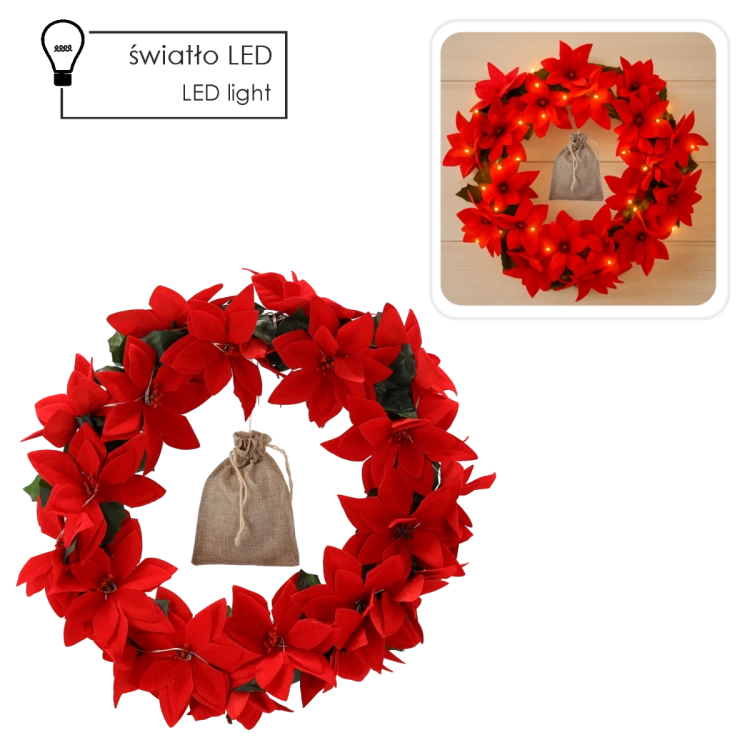WIENIEC ŚWIĄTECZNY GWIAZDA BETLEJEMSKA 40 CM LED
