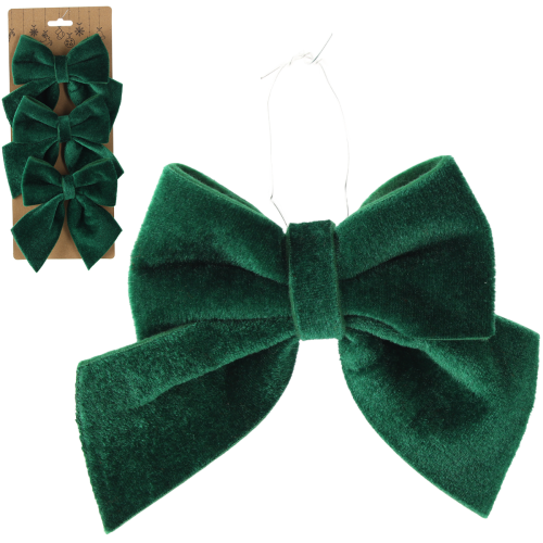 KPL. 3 KOKARDEK BOŻONARODZENIOWYCH 12 CM ZIELONY